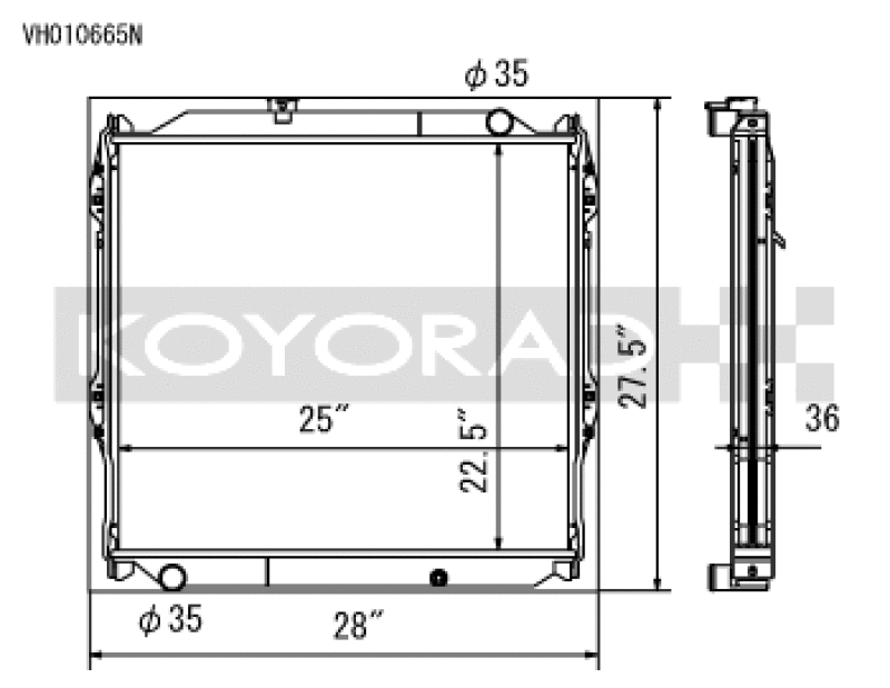 Koyo VH010665N 96-02 Toyota 4Runner 2.7L / 3.4L w/ 5MT Radiator (Requires Cap PN SK-C13)