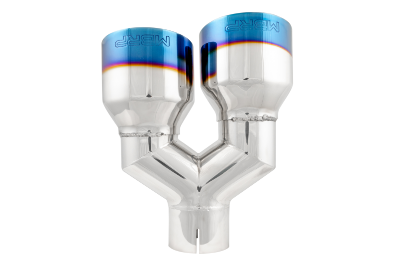 MBRP T5177BE Burnt End Tip 2.5 ID Dual 4 OD Out 9.55 length Single wall 304 Stainless Steel Pass Side