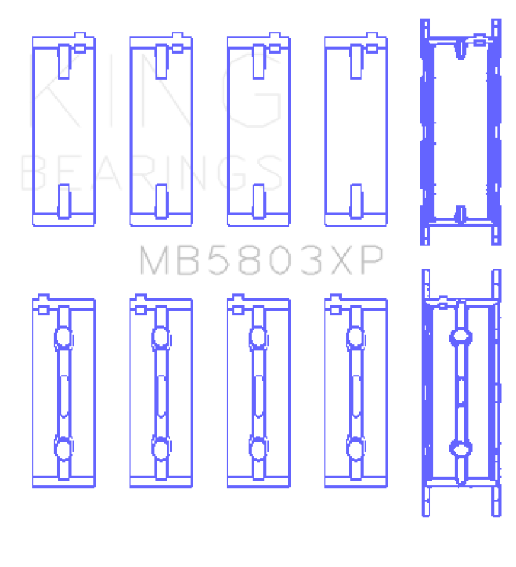 King Engine Bearings MB5803XP BMW S65B40A Crankshaft Main Bearings Set of 5