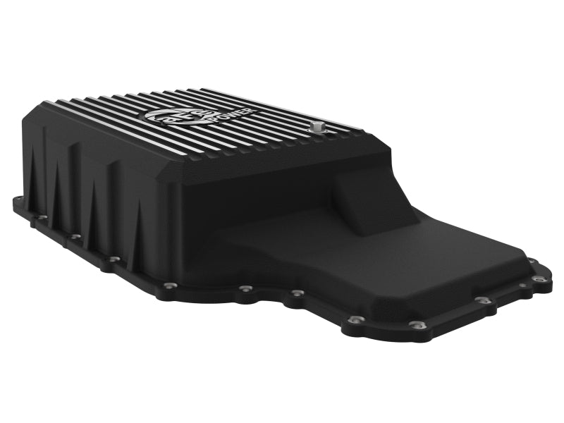 aFe 46-71220B 20-21 Ford Truck w/ 10R140 Transmission Pan Black POWER Street Series w/ Machined Fins