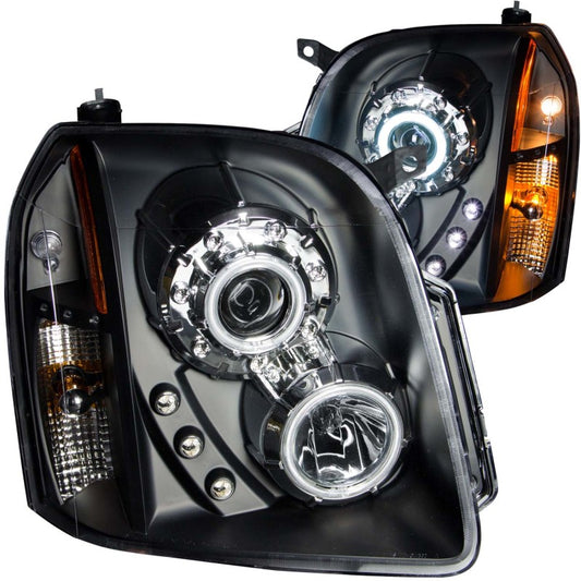 ANZO 111148 2007-2014 GMC Yukon Projector Headlights w/ Halo Black (CCFL)