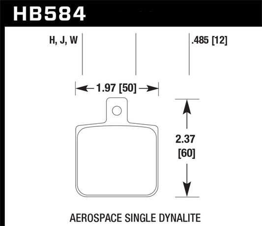 Hawk Performance HB584F.485 Hawk Aerospace Single Dynalite 12mm Thickness HPS Street Brake Pads