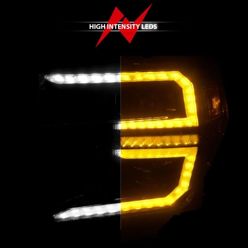 ANZO 111600 19-21 GMC Sierra 1500 LED Projector Headlight w/Switchback+Sequential - Black