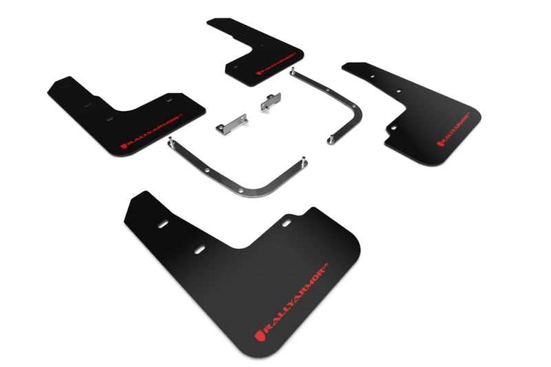 Rally Armor MF58-UR-BLK/RD 19-21 Hyundai Veloster Turbo/2.0/R-Spec Black UR Mud Flap w/Red Logo