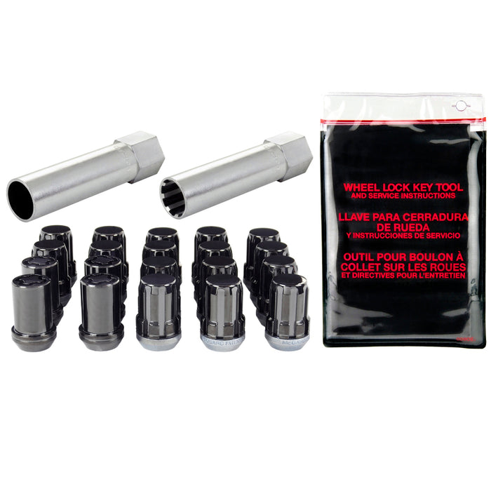 McGard 65554BK SplineDrive Tuner 5 Lug Install Kit w/Locks & Tool (Cone) M12X1.25 / 13/16 Hex - Black
