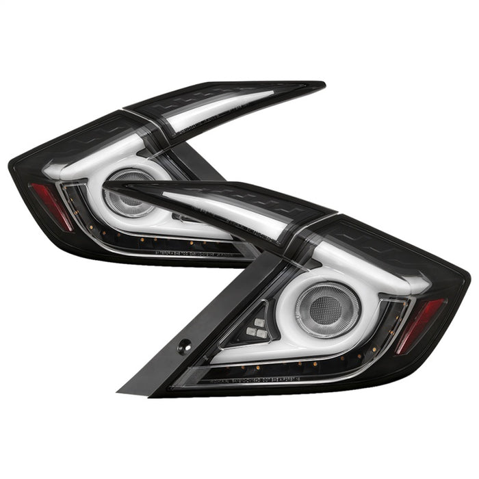 SPYDER 5086051 Spyder 16-19 Honda Civic 4 Door Light Bar LED Tail Lights - Black - ALT-YD-HC164D-LB-BK