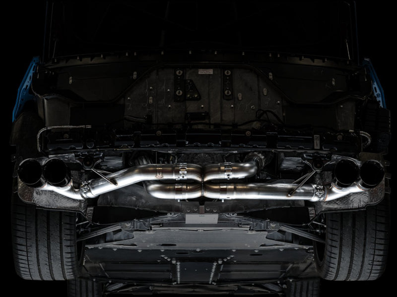 AWE Tuning 3020-43086 2020 Chevrolet Corvette (C8) Track Edition Exhaust - Quad Diamond Black Tips
