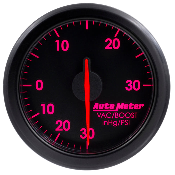 AutoMeter 9159-T Autometer Airdrive 2-1/6in Boost/Vac Gauge 30in HG/30 PSI - Black