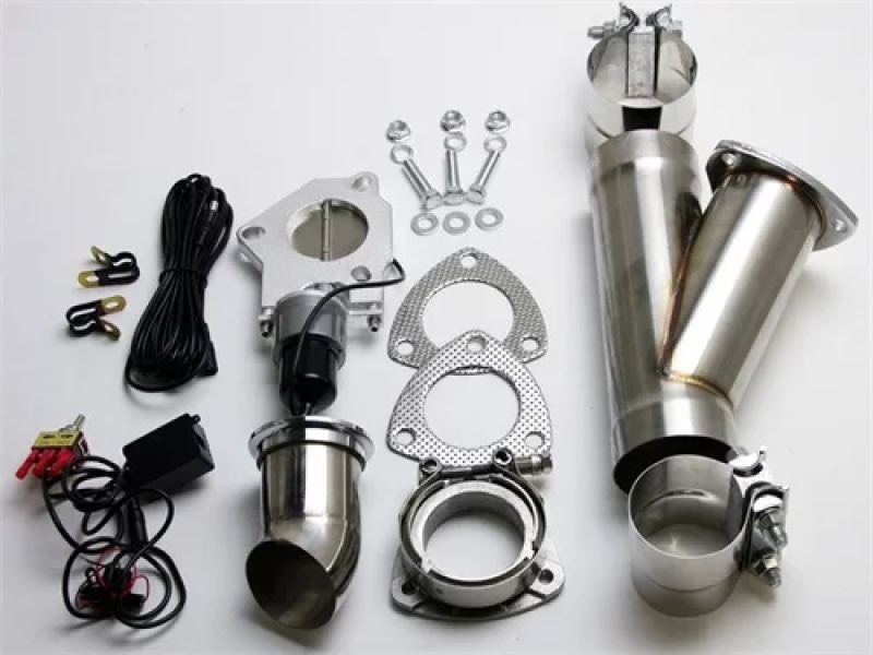Granatelli Motor Sports 303540 Granatelli 4.0in Aluminized Mild Steel Electronic Exhaust Cutout w/Slip Fit & Band Clamps