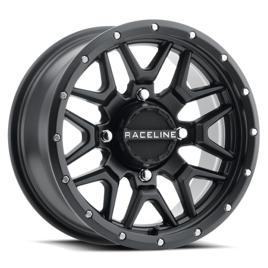 Raceline A94B-57037+10 A94B Krank 15x7in / 4x137 BP / 10mm Offset / 110.18mm Bore - Satin Black Wheel