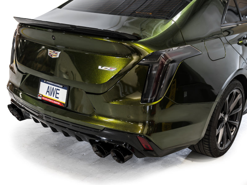 AWE Tuning 3025-43436 2021+ Cadillac CT4-V Blackwing SwitchPath Exhaust - Diamond Black Tips