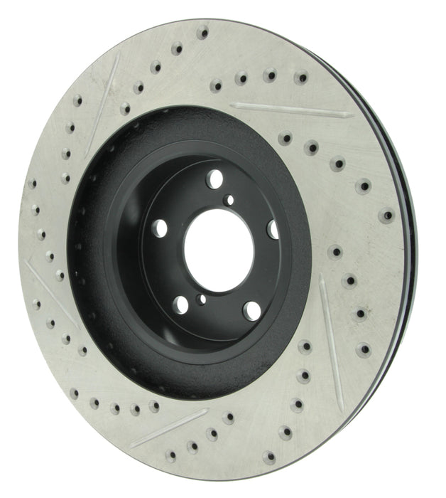 Stoptech 127.47018L StopTech 02-10 Subaru WRX Slotted & Drilled Left Front Rotor (exc. STi)