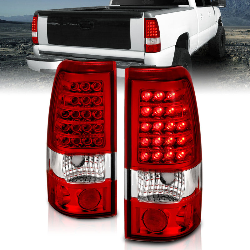 ANZO 311010 1999-2007 Chevrolet Silverado 1500 LED Taillights Red/Clear