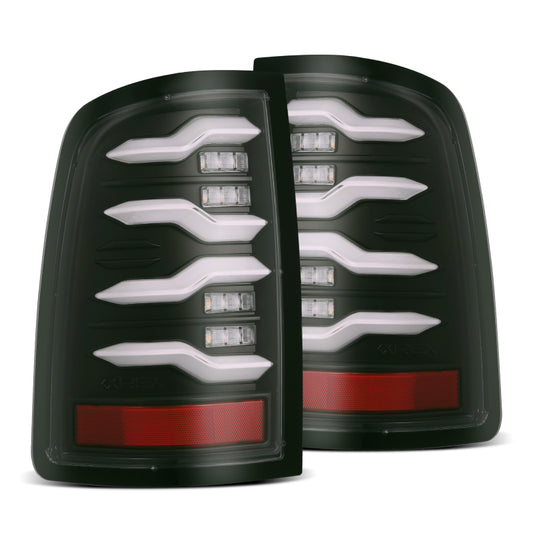 AlphaRex 640004 09-18 Dodge RAM Luxx-Series LED Tail Lights Black w/ Activation Light & Sequential Signal