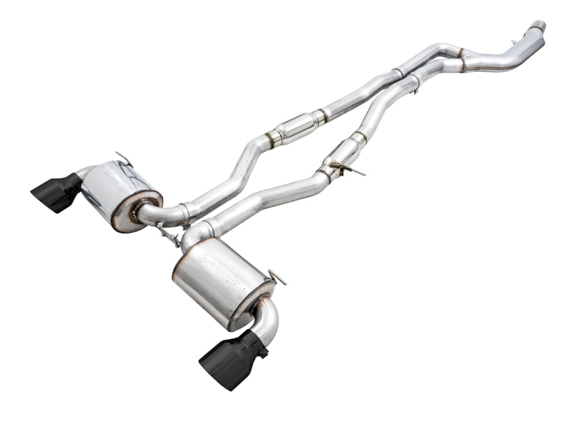 AWE Tuning 3015-33132 AWE 2020 Toyota Supra A90 Resonated Touring Edition Exhaust - 5in Diamond Black Tips