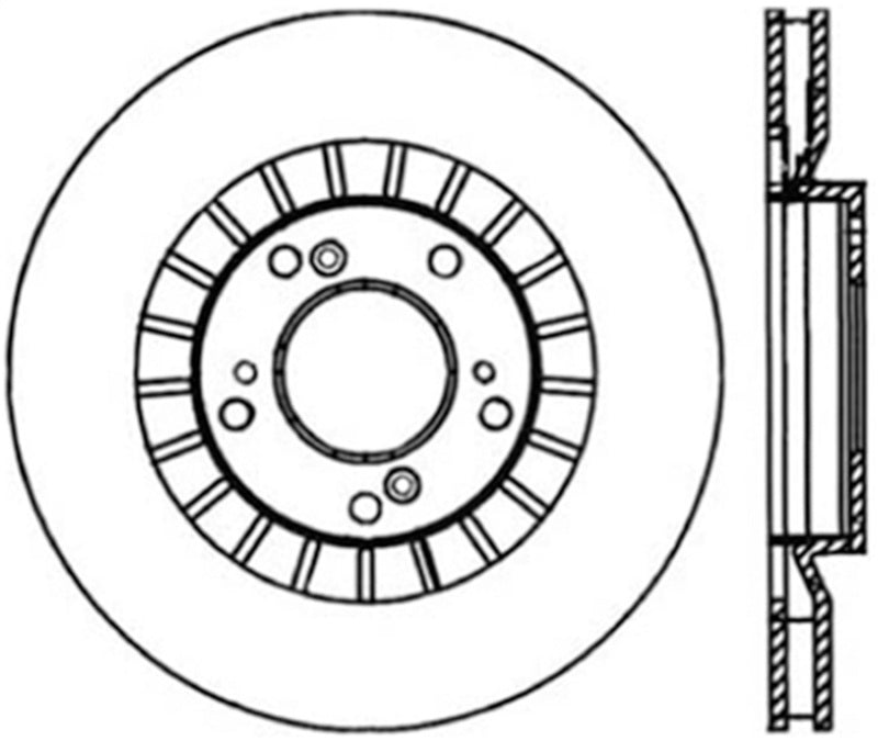 Stoptech 126.40048CSR StopTech Power Slot 00-09 Honda S2000 CRYO Front Right Slotted Rotor