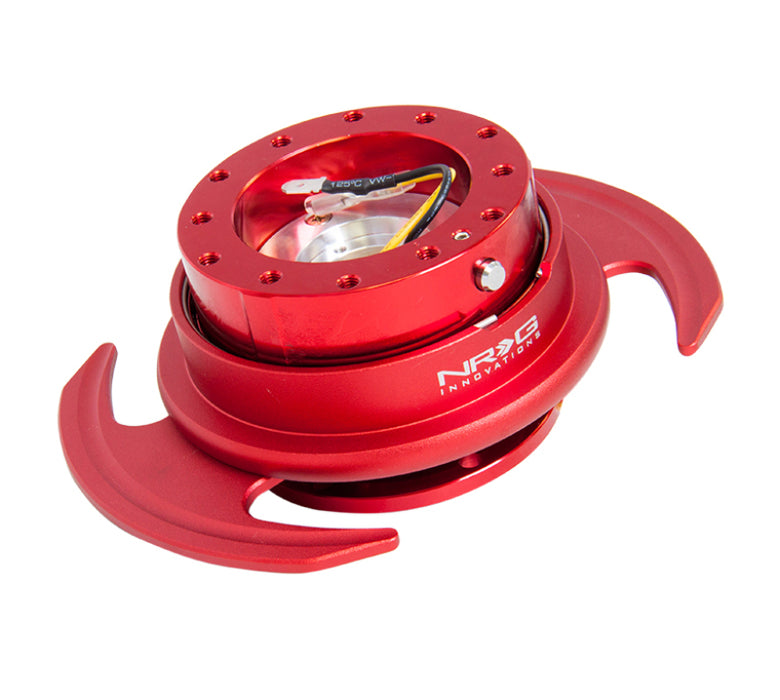 NRG SRK-650RD Quick Release Kit Gen 3.0 - Red Metal Body / Red Ring w/Handles