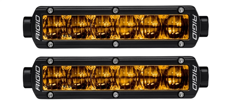 Rigid Industries 906704 6in SR-Series Pro Dot / SAE Fog Lights (Pair) - Selective Yellow