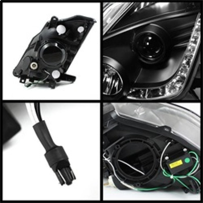 SPYDER 5064738 Spyder Nissan 350Z 03-05 Projector Headlights Halogen Model Only - DRL Black PRO-YD-N350Z02-DRL-BK