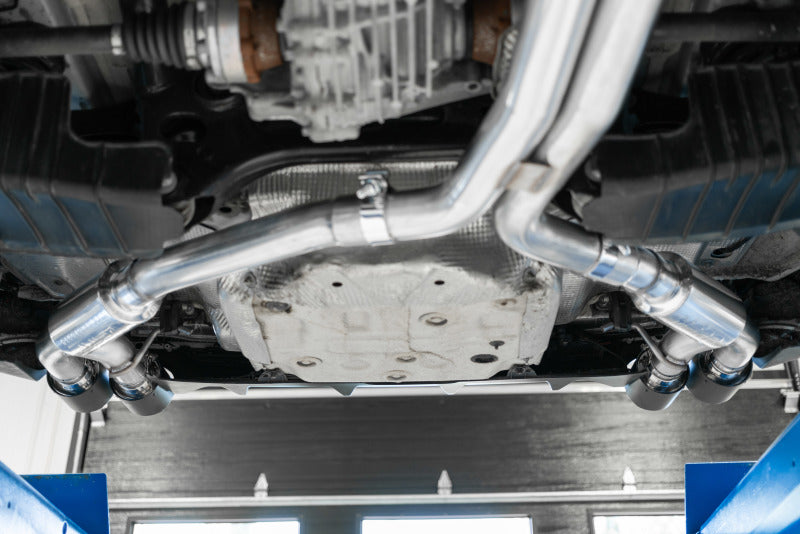 MBRP S46073CF 18-21 Audi S5 Coupe/S4 Sedan T304 SS 2.5in Cat-Back Quad Rear Exit Exhaust - Carbon Fiber Tips