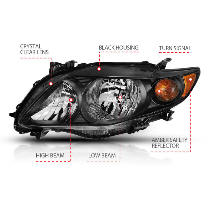 ANZO 121541 ANZ Crystal Headlights