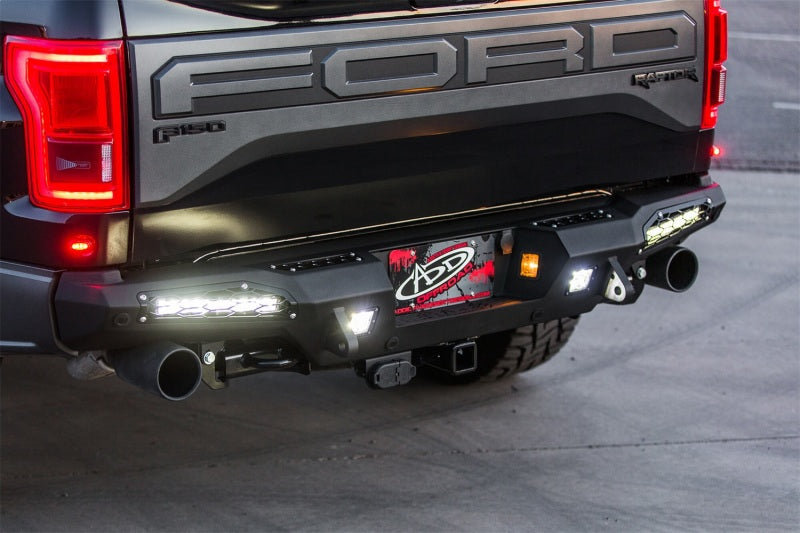Addictive Desert Designs R117321430103 17-18 Ford F-150 Raptor HoneyBadger Rear Bumper w/ 10in SR LED Mounts