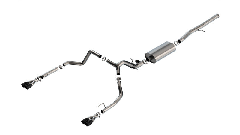 Borla 140991BC 2024 Chevy Silverado 1500 6.2L V8 Touring Catback Exhaust w/ Simulator - Black Chrome