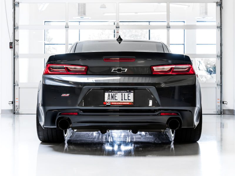AWE Tuning 3020-33053 16-19 Chevrolet Camaro SS Axle-back Exhaust - Track Edition (Diamond Black Tips)