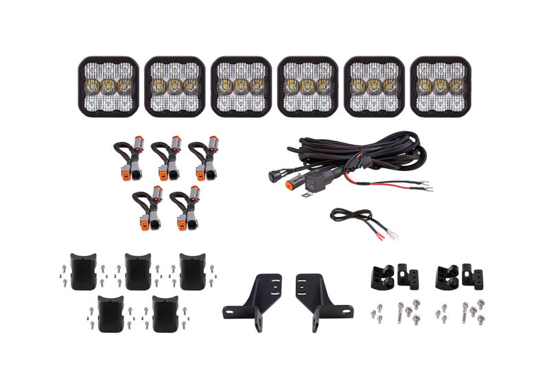 Diode Dynamics DD7235 Bronco SS5 6-Pod CrossLink Grille Lightbar Kit Sport - White Combo