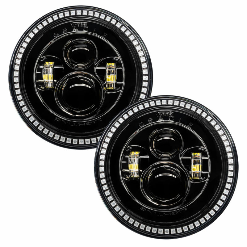 ORACLE Lighting 5769-334 Oracle 7in High Powered LED Headlights - Black Bezel - ColorSHIFT No Controller