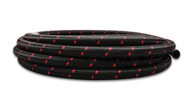 Vibrant Performance VIB11982R 20ft Roll -12 Black Red Nylon Braided Flex Hose