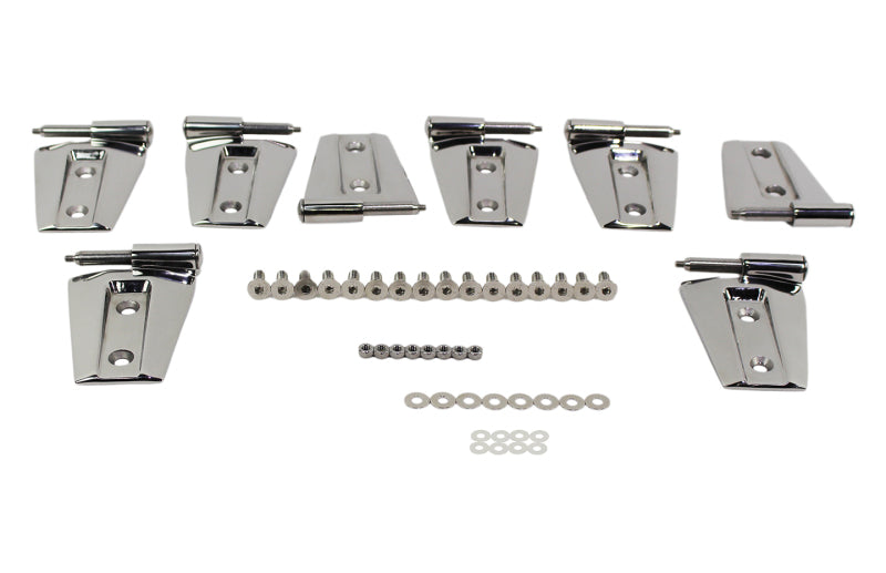 Kentrol 30576 07-18 Jeep Wrangler JK Door Hinge Set 8 Pieces 4 Door- Polished Silver