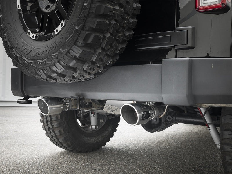 aFe 49-48061-P Rebel Series 2.5in 409 SS Axle-Back Exhaust w/Polished Tips 07+ Jeep Wrangler (JK) V6 3.6L/3.8L