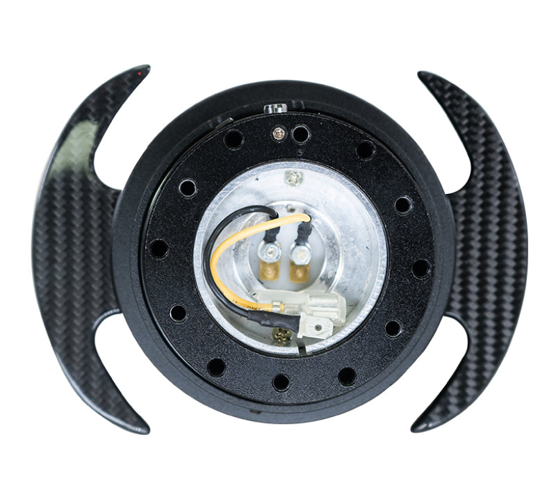 NRG SRK-650CF Quick Release Kit Gen 3.0 - Black Body / Black Ring w/ Carbon Fiber Handles