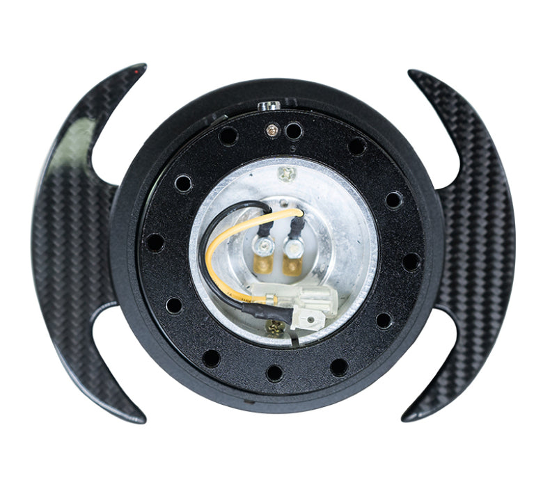 NRG SRK-650CF Quick Release Kit Gen 3.0 - Black Body / Black Ring w/ Carbon Fiber Handles