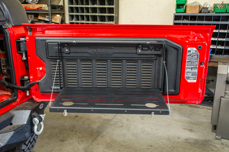 DV8 Offroad TTJL-01 DV8 Jeep JL Tailgate Mounted Table (Trail Table) - Black