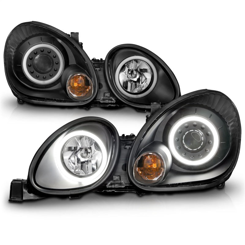 ANZO 121144 1998-2005 Lexus Gs300 Projector Headlights w/ Halo Black