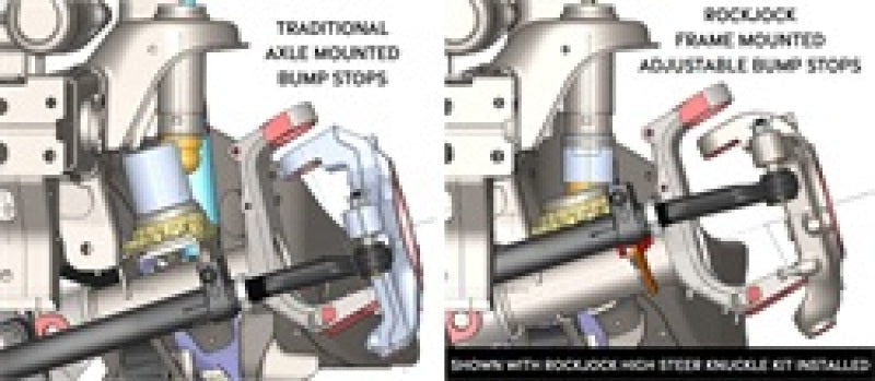 RockJock RJ-107101-101 JL/JT/JK excl. 392 Adjustable Front Bump Stops w/ Hardware