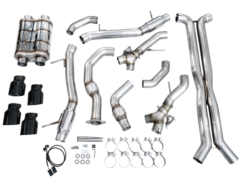 AWE Tuning 3025-43436 2021+ Cadillac CT4-V Blackwing SwitchPath Exhaust - Diamond Black Tips