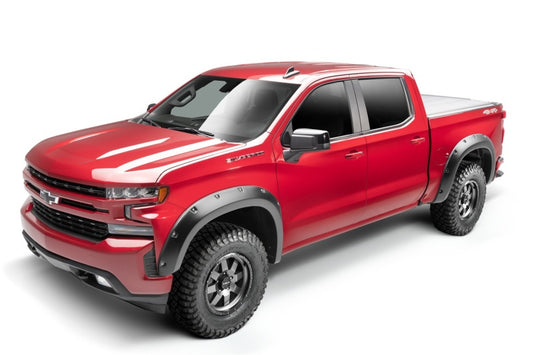 Bushwacker 40992-02 19-23 Chevrolet Silverado 1500 (Excl. ZR2) Pocket Style Fender Flares 4pc - Smooth Black