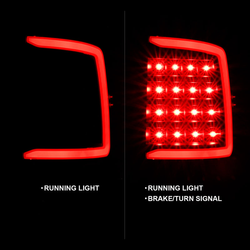 ANZO 311318 2009-2018 Dodge RAM 1500 LED Taillight Plank Style Black w/Clear Lens