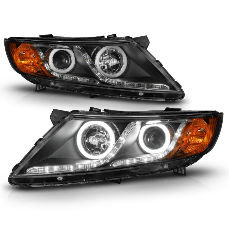 ANZO 121460 2011-2013 Kia Optima Projector Headlights w/ Halo Black (CCFL)