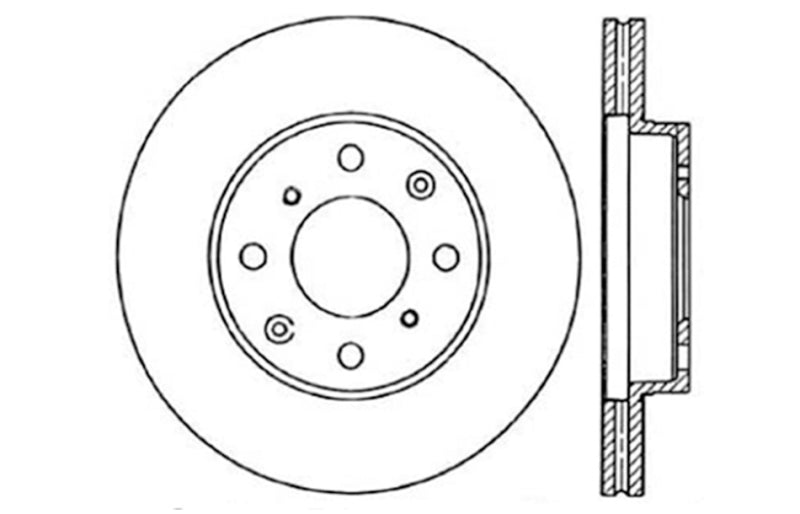 Stoptech 127.40023R StopTech 96-00 Honda Civic DX/HX Coupe/90-00 Civic DX/LX Sedan Slotted & Drilled Right Front Rotor