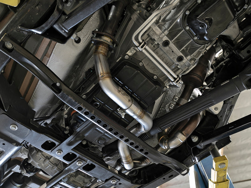 aFe 48-48026 POWER Twisted Steel Y-Pipe 2-1/4in 409 SS Exhaust System 2018 Jeep Wrangler (JL) V6-3.6L