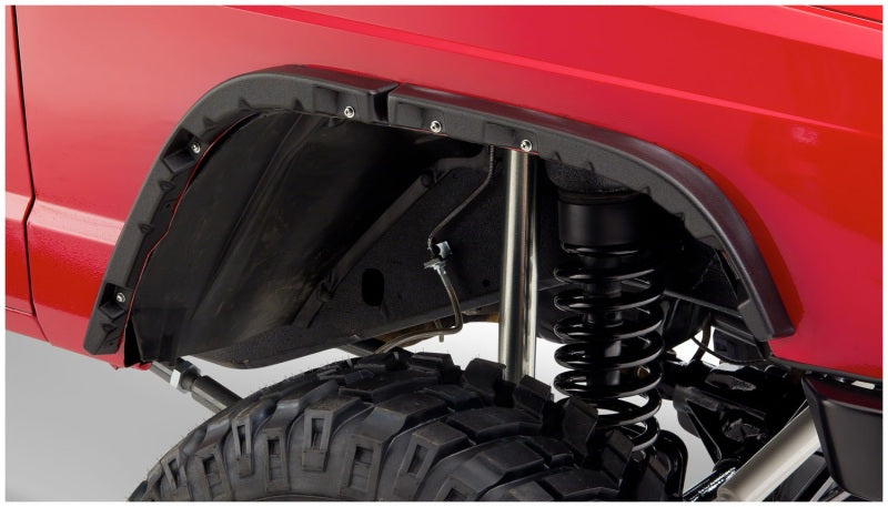 Bushwacker 10922-07 84-01 Jeep Cherokee Flat Style Flares 4pc - Black