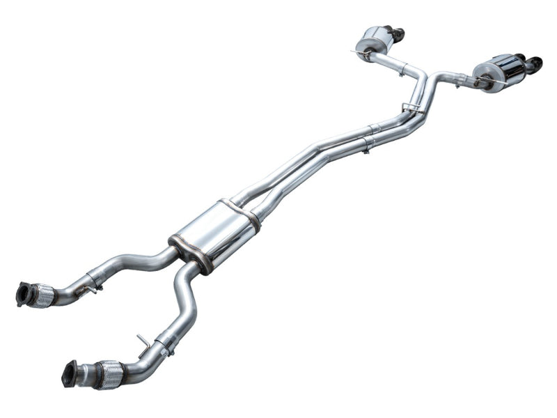 AWE Tuning 3015-43107 19-23 Audi C8 S6/S7 2.9T V6 AWD Touring Edition Exhaust - Diamond Black Tips
