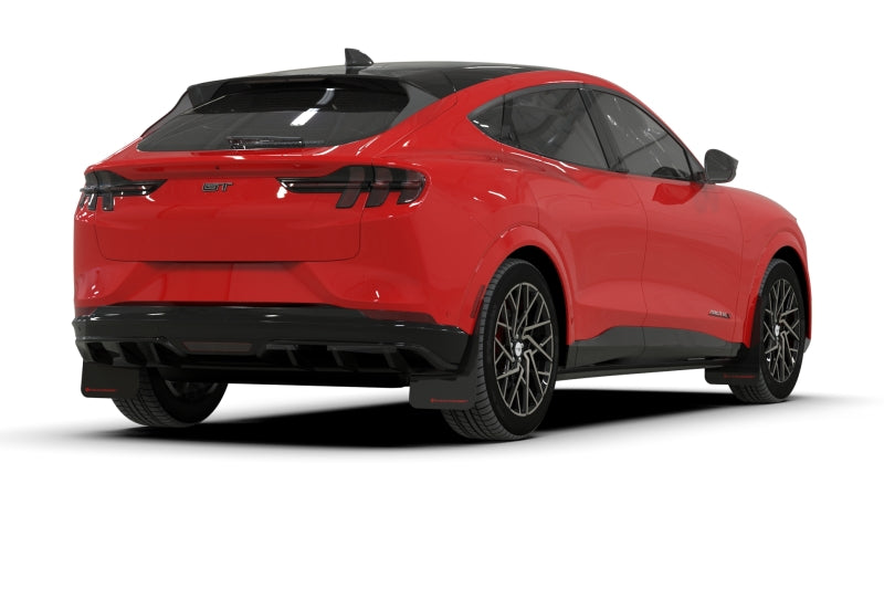 Rally Armor MF96-UR-BLK-MBK 21-25 Ford Mustang Mach-E/GT/Rally Black UR Mud Flap w/Metallic Black Logo