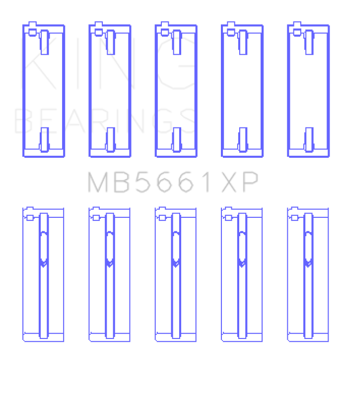 King Engine Bearings MB5661XP King Audi/Volkswagen ADZ/AWT/APK/BHP/BPY/AKS 1.6/1.8/2.0L Crankshaft Main Bearing Set