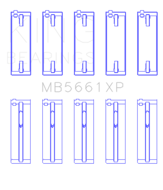King Engine Bearings MB5661XP King Audi/Volkswagen ADZ/AWT/APK/BHP/BPY/AKS 1.6/1.8/2.0L Crankshaft Main Bearing Set