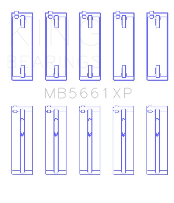 King Engine Bearings MB5661XP King Audi/Volkswagen ADZ/AWT/APK/BHP/BPY/AKS 1.6/1.8/2.0L Crankshaft Main Bearing Set